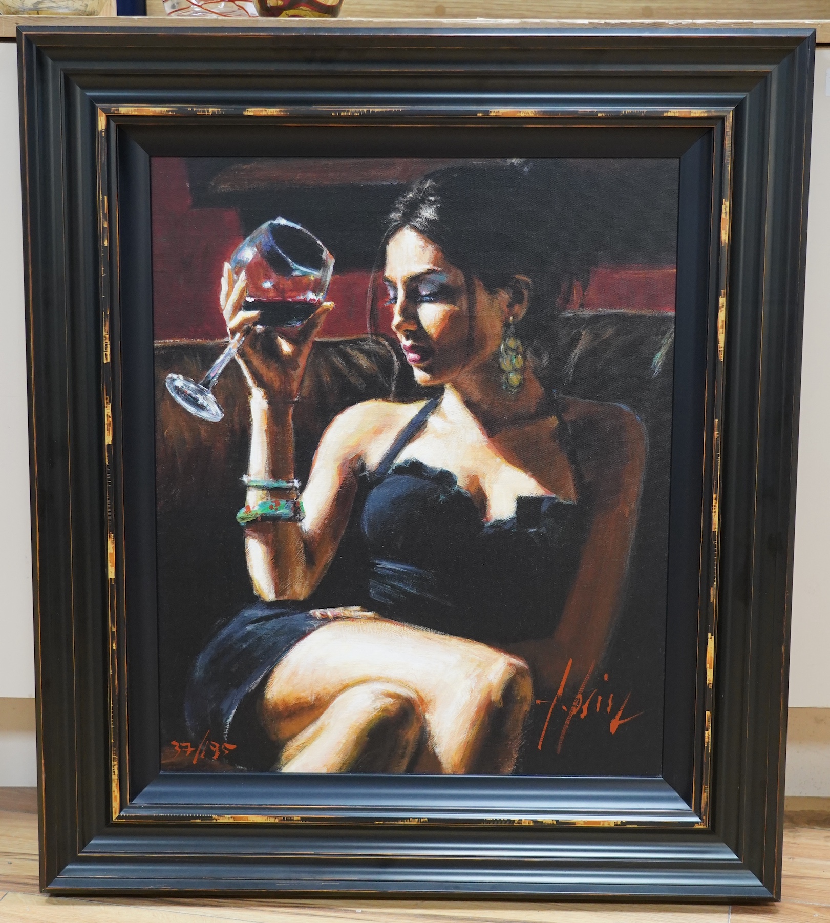 Fabian Perez (Argentine, b.1967), hand embellished giclée print on canvas, 'Tess IV' limited edition 37/195, certificate of authenticity verso, 59 x 49cm